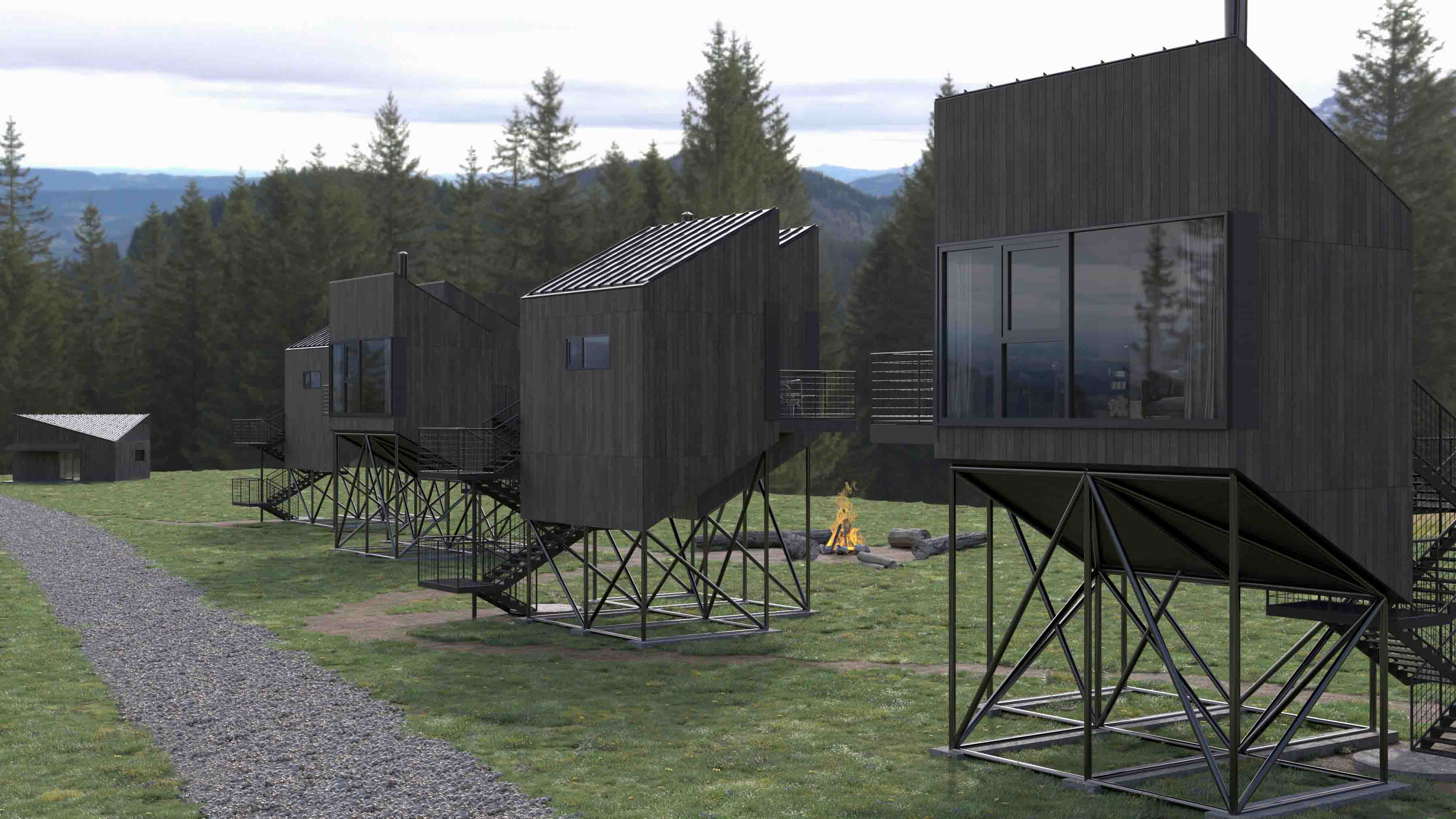 Wizualizacja fotorealistyczna domki rekreacyjne architektura