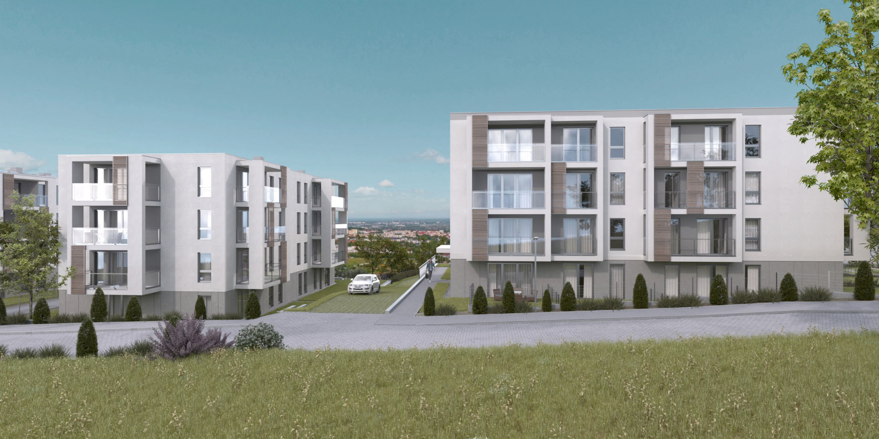 Fotorealistyczna Wizualizacja 3d Osiedle mieszkaniowe architektura