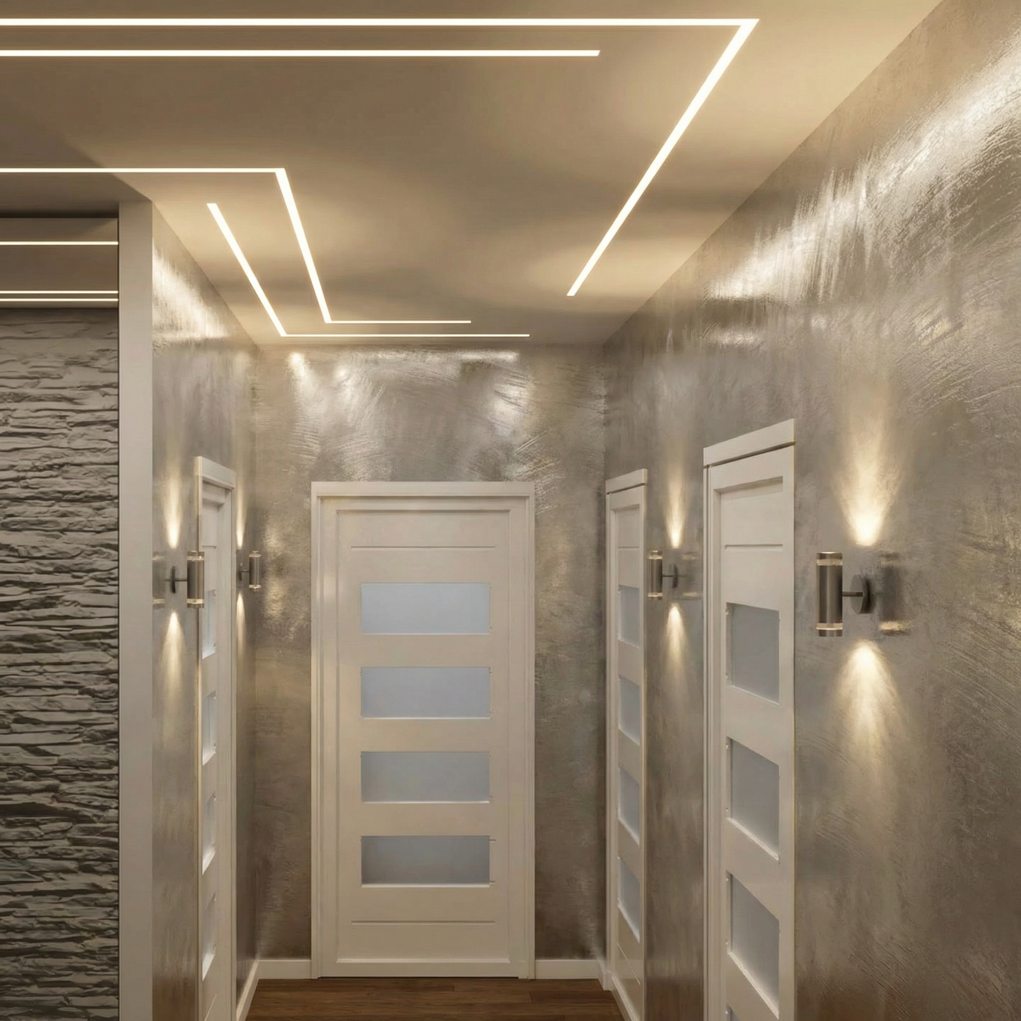 Apartament w Warszawie, projekt i wizualizacja holu